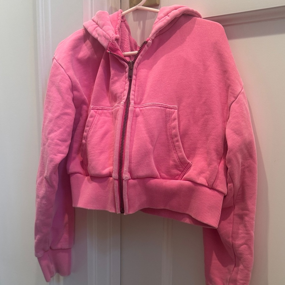 Katie J NYC Vibrant Pink Zip-Up Hoodie